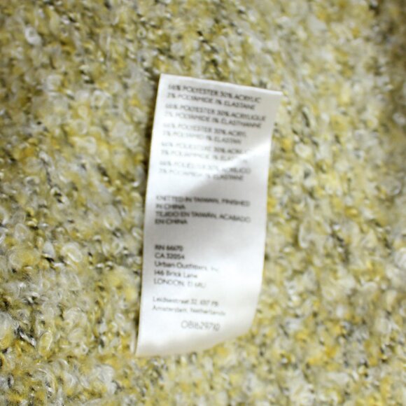 Free People slouchy sweater high low top yellow, black white colors size Medium - Picture 6 of 9